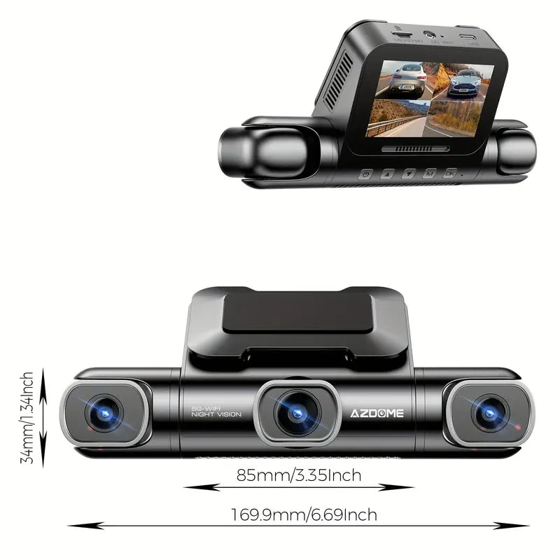 AZDOME M660 4 Channel 360ยฐ Dash Cam with 128GB eMMC, 2.5K+1K+1K+1K Dashcam