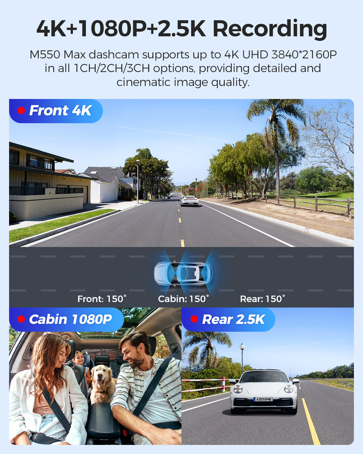 AZDOME M550 Max 3CH 4K Dash Cam