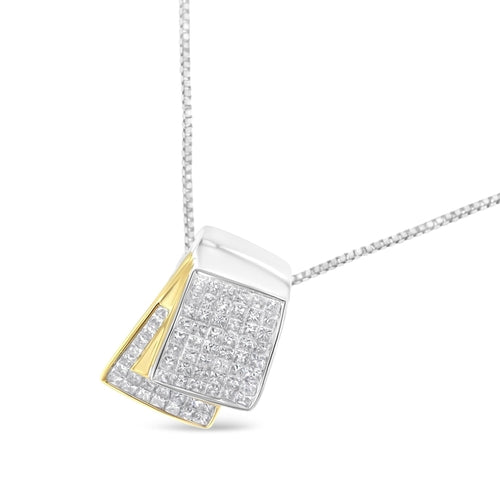 14K White and Yellow Gold 2.0 Cttw Princess Cut Diamond Two Tone