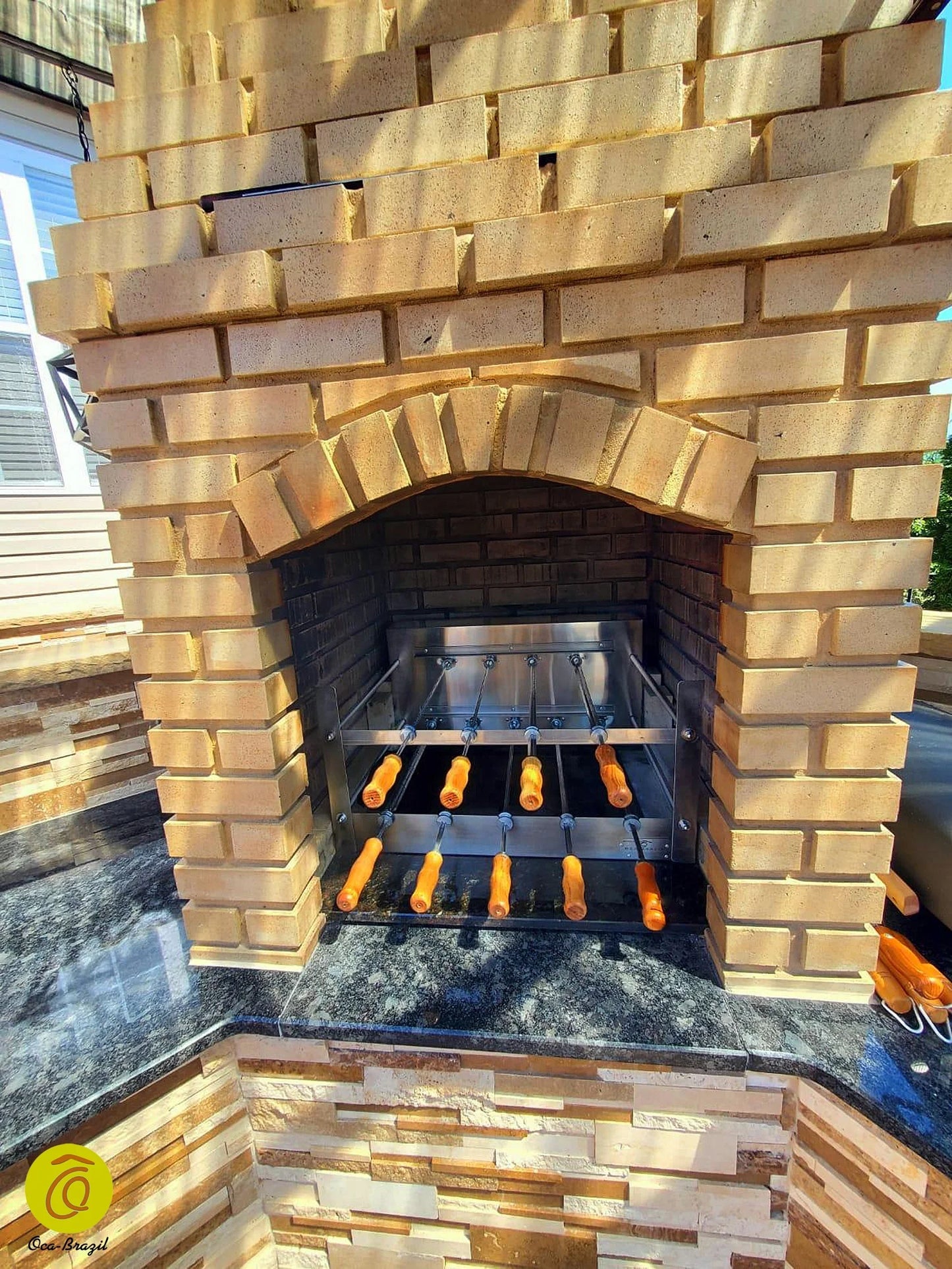 Brazilian BBQ Charcoal Grill with Firebox - 11 Skewers -