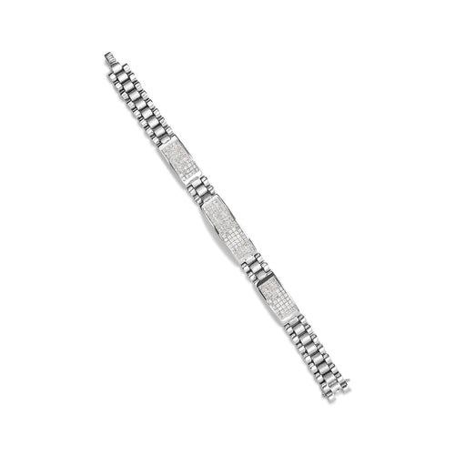 14K White Gold 12.0 Cttw Men's Invisible Set Princess Diamond Tennis