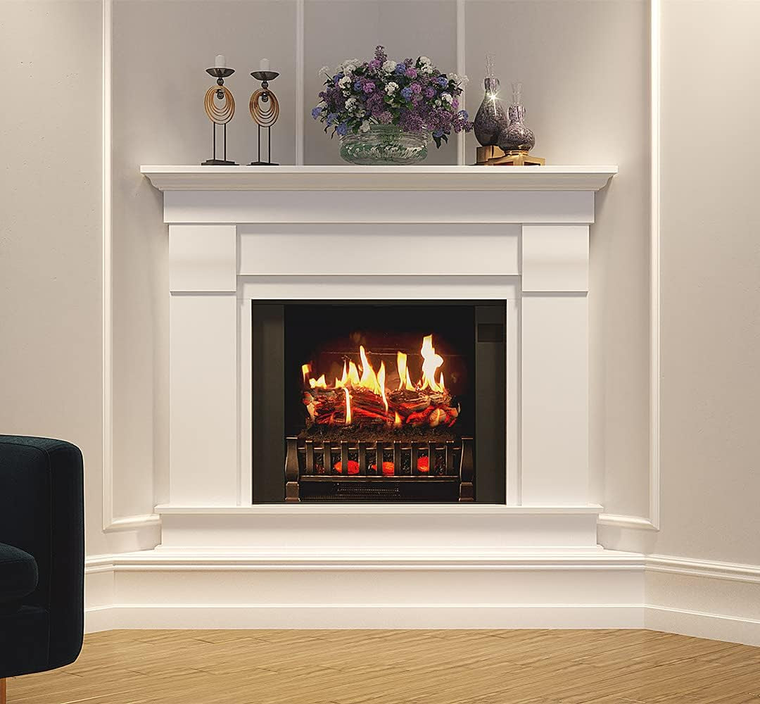 Holoflame Holographic Electric Fireplace W/Touchscreen and Sound and Bluetooth (Bright White)