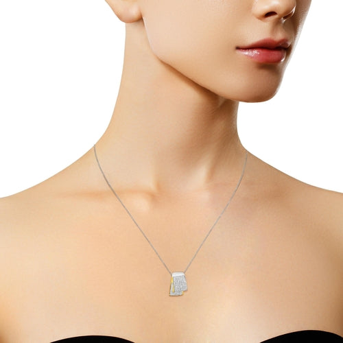 14K White and Yellow Gold 2.0 Cttw Princess Cut Diamond Two Tone