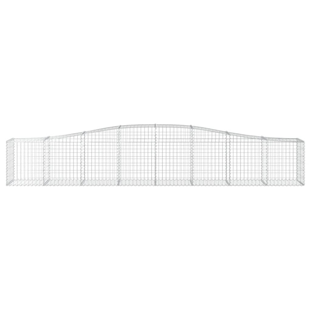 vidaXL Gabion Basket Arched Gabion Basket Planter for Flower Galvanized Iron-4