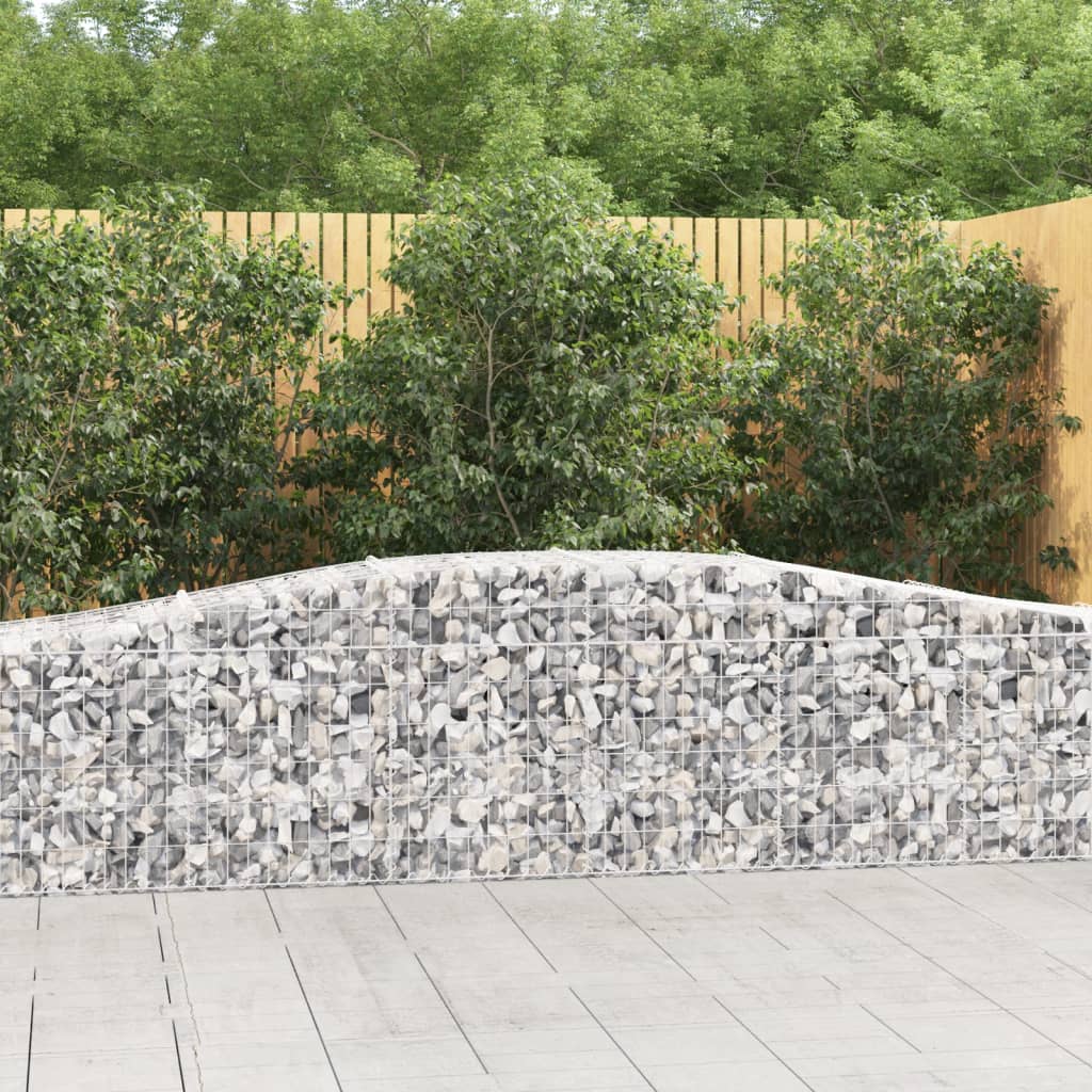 vidaXL Gabion Basket Arched Gabion Basket Planter for Flower Galvanized Iron-2