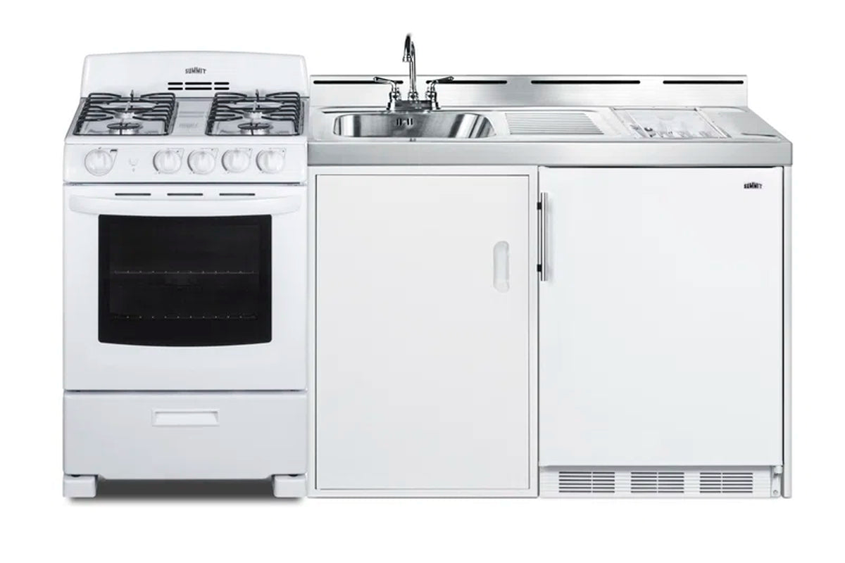 All-In-One Combo Kitchens 5.1 Cubic Feet Kitchenette Mini Fridge with Freezer