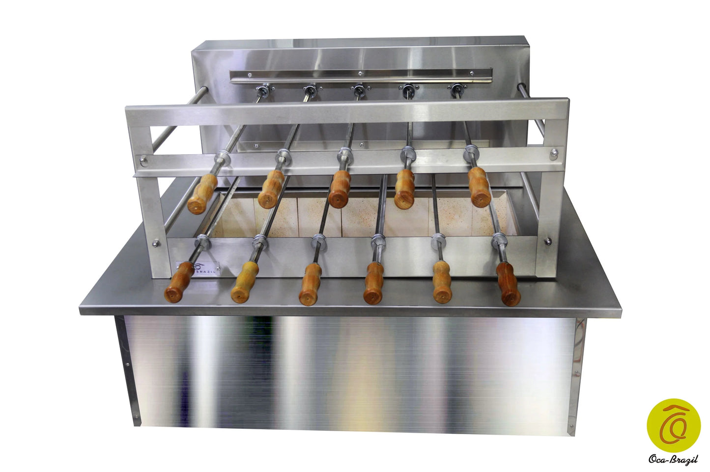 Brazilian BBQ Charcoal Grill with Firebox - 11 Skewers -