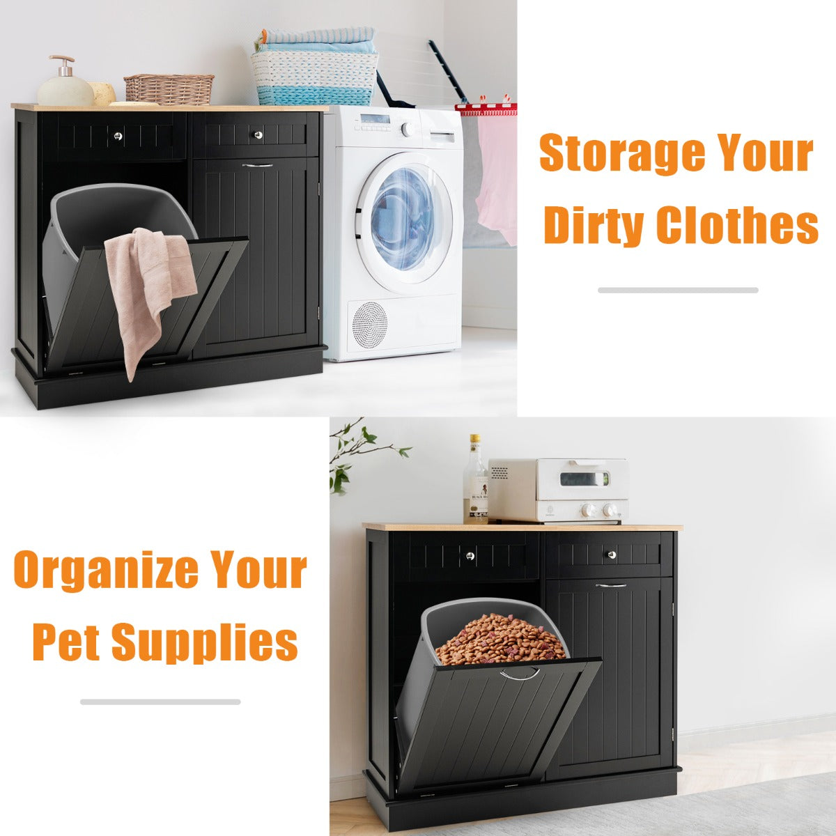 NNECW Kitchen Trash Can with Adjustable Shelf for Kitchen-2