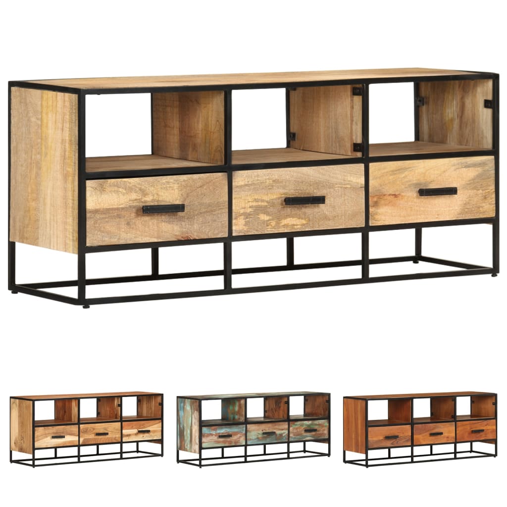 vidaXL TV Stand TV Unit Sideboard Home TV Console Media Unit Rough Mango Wood-5