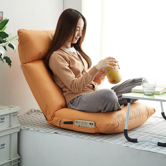 NNEAGS 2X Yellow Lounge Recliner Lazy Sofa Bed Tatami Cushion Collapsible Backrest Seat Home Office Decor-1