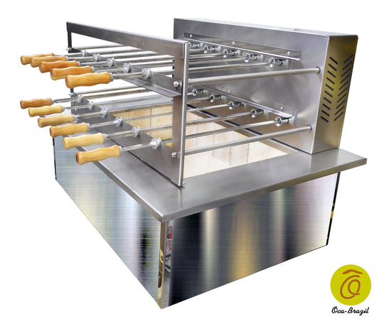Brazilian BBQ Charcoal Grill with Firebox - 11 Skewers -