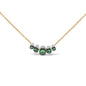 18K Rose Gold 3/4 Cttw Pave Diamonds and Graduated Green Tsavorite