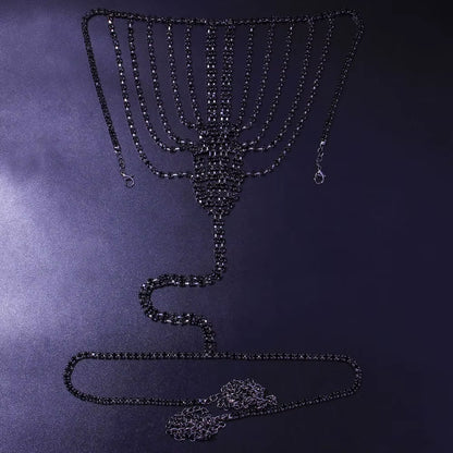 Sexy Body Chain Lingerie Red Crystal Thong Panties Jewelry for Women Silver Color Rhinestone Belly Waist Chain Body Jewelry Gift
