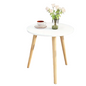 Round End Table with Solid Wood Legs-0