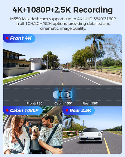 AZDOME M550 Max 3CH 4K Dash Cam