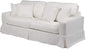 87" White Performance Fabric Americana Box Cushion Slipcovered Sofa