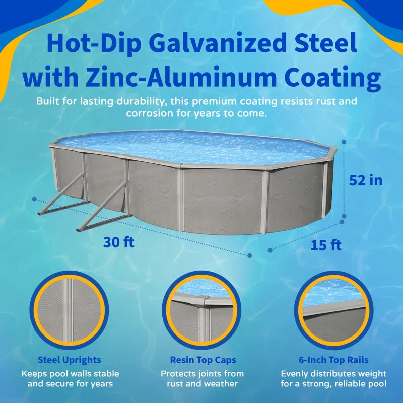 Steel Hard Sided Pool 52'' H X W X L , with Pump Included