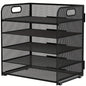 Black Mesh Desktop File Organizer - 5-Layer, Portable and Sleek Design-0
