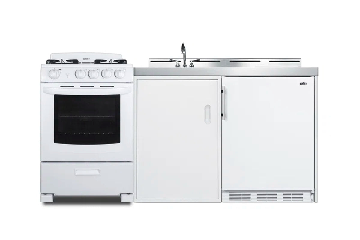 All-In-One Combo Kitchens 5.1 Cubic Feet Kitchenette Mini Fridge with Freezer