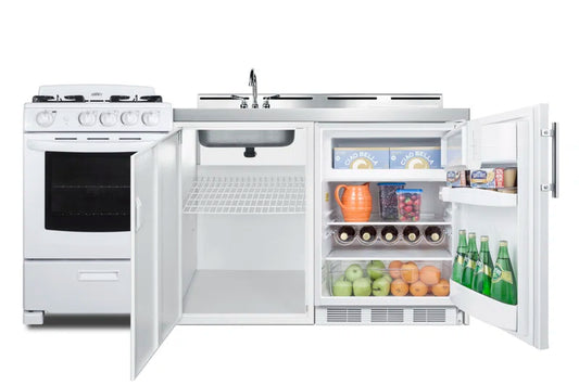 All-In-One Combo Kitchens 5.1 Cubic Feet Kitchenette Mini Fridge with Freezer
