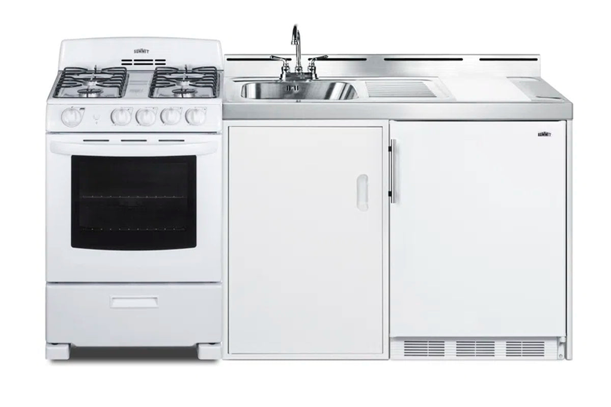 All-In-One Combo Kitchens 5.1 Cubic Feet Kitchenette Mini Fridge with Freezer