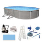 Belize 15 Ft. X 30 Ft. Oval X 52 In. Deep Metal Wall above Ground Pool Package with 6 In. Top Rail