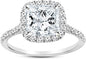 2.5 Carat Classic Lab 14K White Gold Synthetic Lab Grown Princess Classic IGI Certified Diamond Engagement Ring (2 Ct, H-I Color, VS1-VS2 Clarity Center)