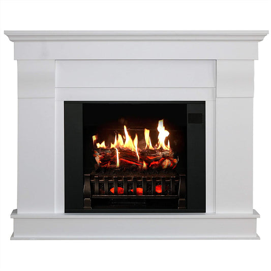 Holoflame Holographic Electric Fireplace W/Touchscreen and Sound and Bluetooth (Bright White)