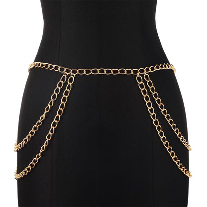 Multilayer Women'S Waist Chain Belt Fashion Sexy Body Chain Jewelry Female Trendy Clothing Accessories