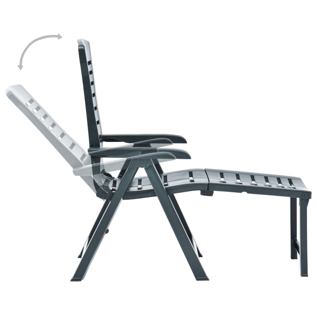 NNEVL Folding Sun Lounger Plastic Green-3