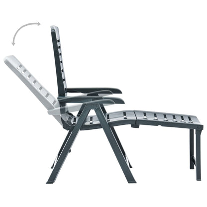 NNEVL Folding Sun Lounger Plastic Green-3