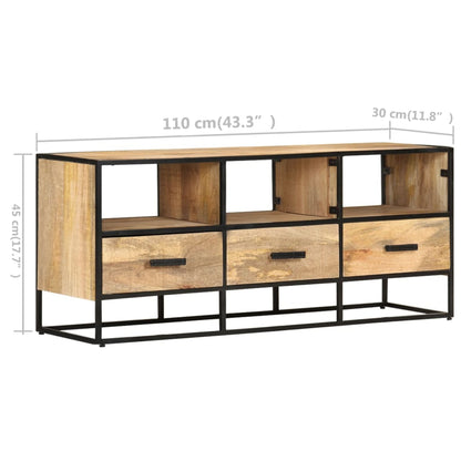 vidaXL TV Stand TV Unit Sideboard Home TV Console Media Unit Rough Mango Wood-2