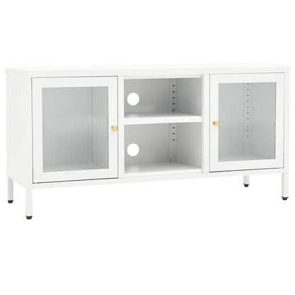 vidaXL TV Stand TV Console Sideboard TV Unit Home Media Unit Steel and Glass-1
