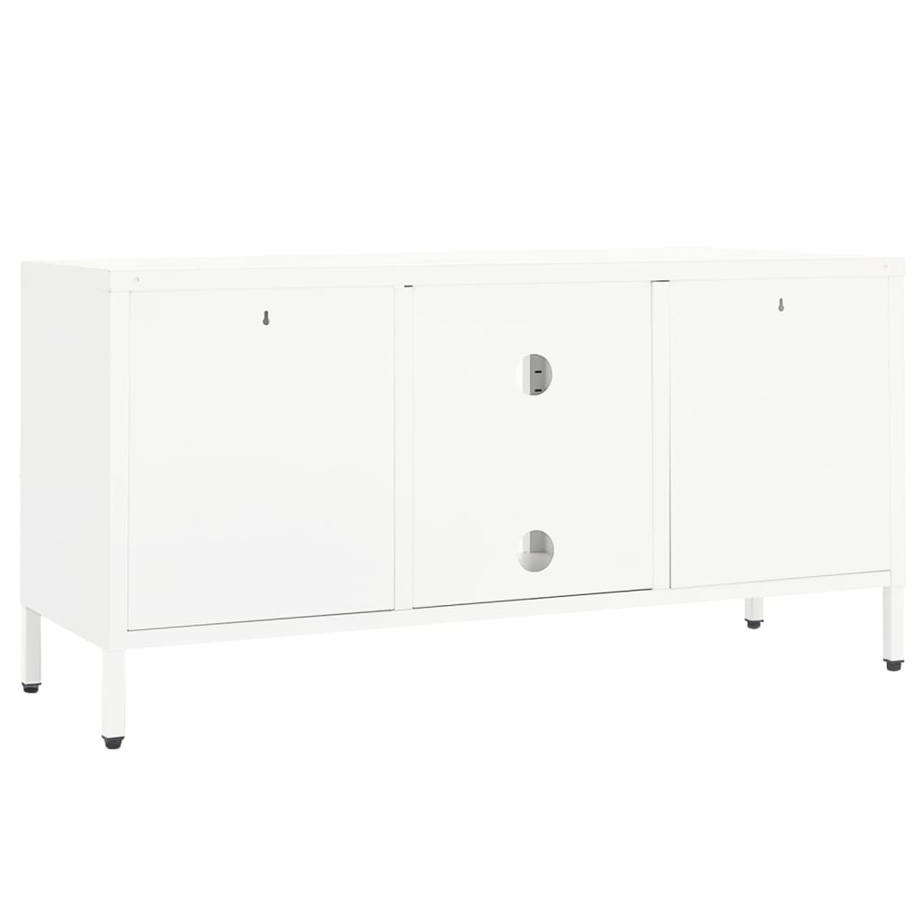 vidaXL TV Stand TV Console Sideboard TV Unit Home Media Unit Steel and Glass-3