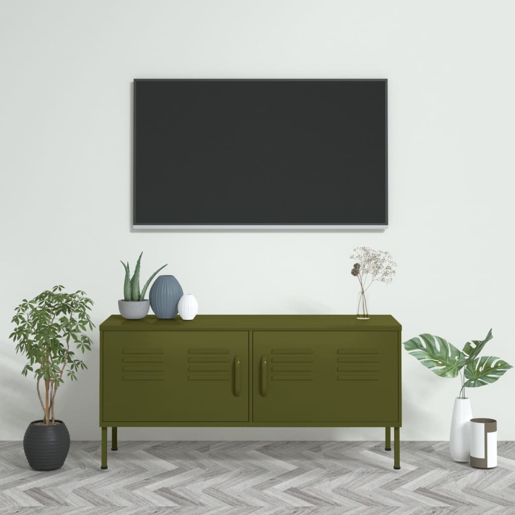 vidaXL TV Stand TV Unit Sideboard Home TV Console Media Unit Cupboard Steel-7