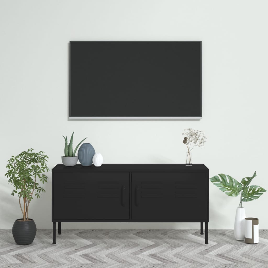 vidaXL TV Stand TV Unit Sideboard Home TV Console Media Unit Cupboard Steel-5