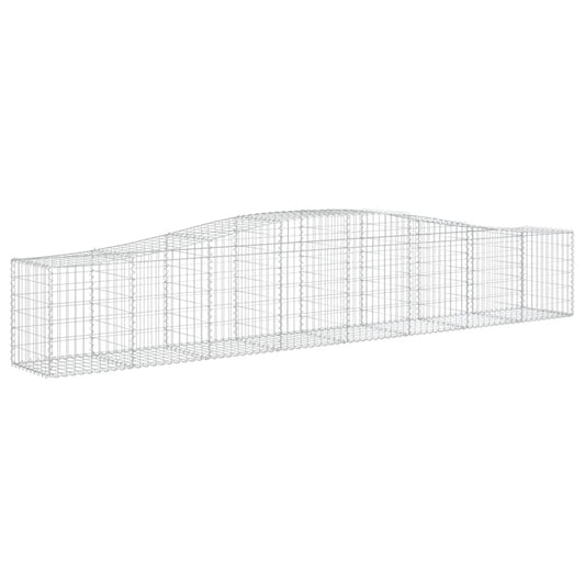 vidaXL Gabion Basket Arched Gabion Basket Planter for Flower Galvanized Iron-0