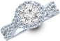 2 Carat Classic Lab Grown Synthetic round Classic Split Shank Halo IGI Certified Diamond Engagement Ring (1.5 Ct, H-I Color, VS1-VS2 Clarity Center)