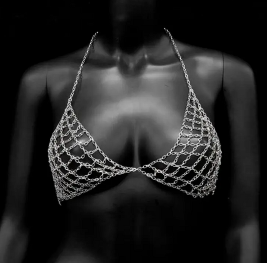 Net Chain Front Breast Bra Body Jewelry