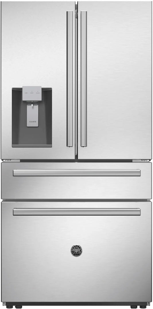 36" 21.6 Cubic Feet Energy Star Smudge-Resistant French Door Refrigerator with Water and Ice Dispenser