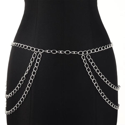 Multilayer Women'S Waist Chain Belt Fashion Sexy Body Chain Jewelry Female Trendy Clothing Accessories