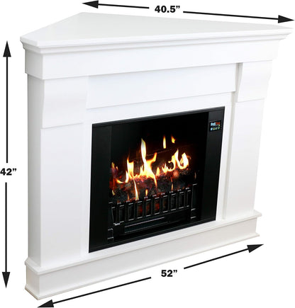 Holoflame Holographic Electric Fireplace W/Touchscreen and Sound and Bluetooth (Bright White)