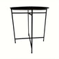 1 tier Black Round Coffee Table with Detachable Tray - Metal Edge Design-0