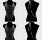 Draped Crystal Rhinestone Pave Bib Body Chain Necklace