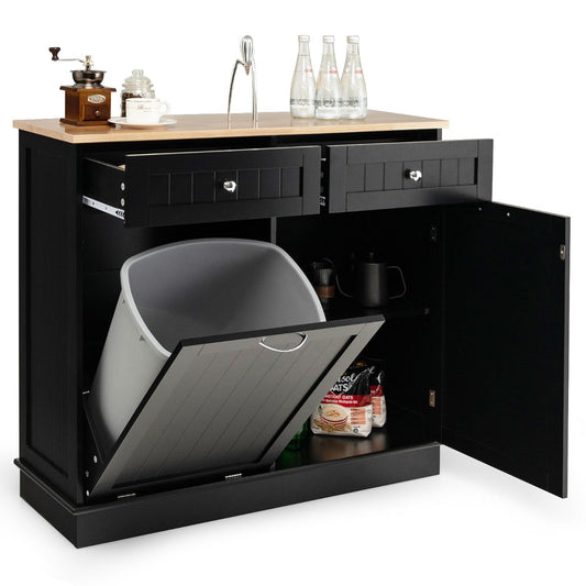 NNECW Kitchen Trash Can with Adjustable Shelf for Kitchen-1