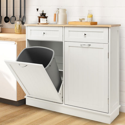 NNECW Kitchen Trash with Adjustable Shelf for Kitchen-White-0